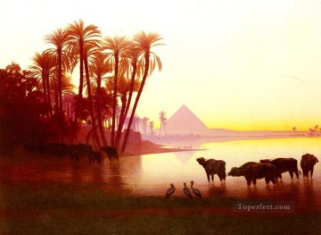 A lo largo del paisaje del Nilo Charles Theodore Frere árabes Pinturas al óleo